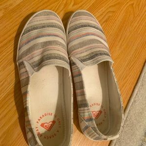 Roxy size 11 multi colored striped slide on flats